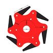 Steel Trimmer Head, Premium 6 Steel Razors Trimmer Head, Upgraded Universal Weed Eater Blades Metal, 65Mn Professional Steel Razor Trimmer Head (Red)
