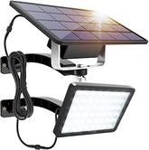 3.5V 1000lu 48 LED Solar Lights Outdoor Bright Wall Mount Auto Dusk to Dawn Security Lighting for Front Door Shed Patio Barn Garage (Black)
