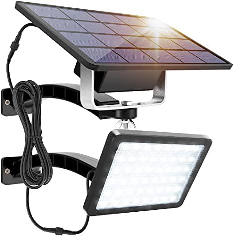 3.5V 1000lu 48 LED Solar Lights Outdoor Bright Wall Mount Auto Dusk to Dawn Security Lighting for Front Door Shed Patio Barn Garage (Black)