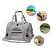 Soft Pet Carriers Portable Breathable Foldable Bag Cat Dog Carrier Bags Outgoing Travel Pets Handbag with Locking Safety Zippers Col Grey