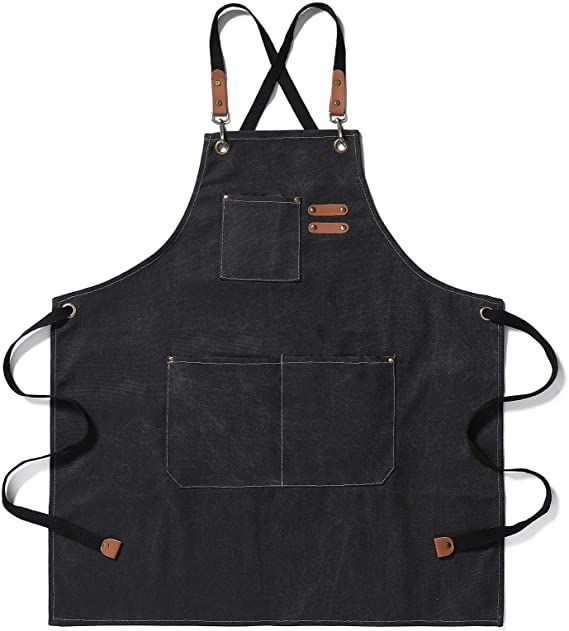 Chef Aprons for Men Women Cooking Kitchen Canvas Apron
