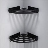 Black Corner Bathroom Shelf Organizer for Shower Storage Rack Aluminum Wall Shampoo Holder for Bathroom