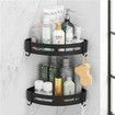 Black Corner Bathroom Shelf Organizer for Shower Storage Rack Aluminum Wall Shampoo Holder for Bathroom