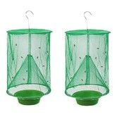 Ranch Fly Trap with Bait Tray, Reusable Fly Trap Fly Catcher Cage for Indoor or Outdoor (2Pack)