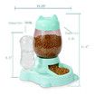Dog Food Feeder And Water Dispenser 2 in 1 Automatic Cat Feeder for Cat,Dogs,Puppy, Rabbit Pets (Green)