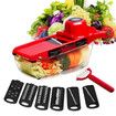 Multifunctional Vegetable Slicer Mandolin Slicer Potato Peeler Carrot Cheese Grater Vegetable Slicer Kitchen Accessories Gift Red