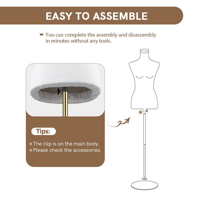 Female Mannequin Torso Display Stand Manikin Dress Dressmakers Sewing Fashion Tripod Base 133-180CM White