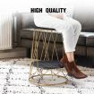 Round Sofa Side Table Black Marble Nightstand Plant Stand for Coffee Bedside Couch Sofa End