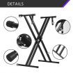 Melodic X Style Keyboard Stand Double Braced Music Piano Holder Folding Adjustable Height