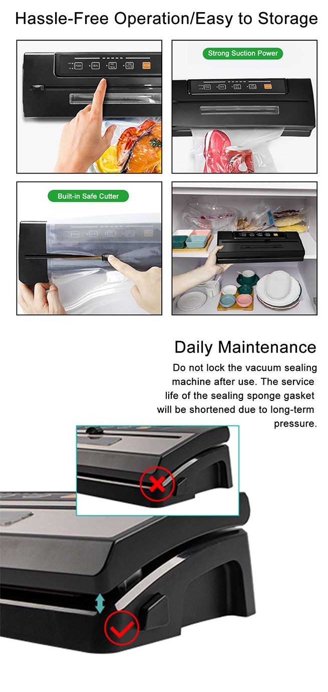 Maxkon 80Kpa Vaccum Sealer Machine Food Packing Air Tight Packer Dry