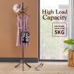9 Hook Wooden Clothes Coat Rack Tree Stand Entryway Hall Tree Umbrella Hat Hanger