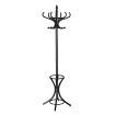 Wooden Coat Rack Stand 12 Hook Clothes Hat Hanger Umbrella Hall Tree Organizer Walnut Black
