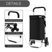 Multi Terrain Shopping Cart Foldable Trolley Grocery Bag Waterproof Aluminium Tri-Wheel Black