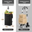 Multi Terrain Shopping Cart Foldable Trolley Grocery Bag Waterproof Aluminium Tri-Wheel Black