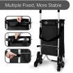 Multi Terrain Shopping Cart Foldable Trolley Grocery Bag Waterproof Aluminium Tri-Wheel Black