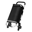 Multi Terrain Shopping Cart Foldable Trolley Grocery Bag Waterproof Aluminium Tri-Wheel Black