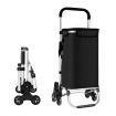 Multi Terrain Shopping Cart Foldable Trolley Grocery Bag Waterproof Aluminium Tri-Wheel Black