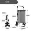 Multi Terrain Shopping Cart Trolley Foldable Waterproof Grocery Bag Aluminium Tri-Wheel Grey