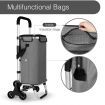 Multi Terrain Shopping Cart Trolley Foldable Waterproof Grocery Bag Aluminium Tri-Wheel Grey