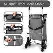 Multi Terrain Shopping Cart Trolley Foldable Waterproof Grocery Bag Aluminium Tri-Wheel Grey