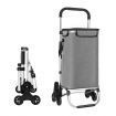 Multi Terrain Shopping Cart Trolley Foldable Waterproof Grocery Bag Aluminium Tri-Wheel Grey