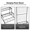 3-Tier Hanging Plant Stand Rack Metal Flower Pot Display Shelf Garden Planter Black