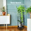 80CM High Plant Stand Metal Flower Pots Shelf Indoor Outdoor Corner Black Planter Holder Rack