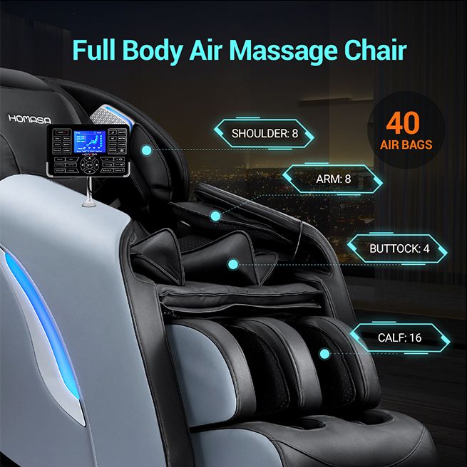 HOMASA Massage Chair 4D Electric Massager Zero Gravity Recliner with