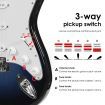 Melodic 39 Inch Electric Guitar with Bonus Amplifier Full Size Rock Blue and White
