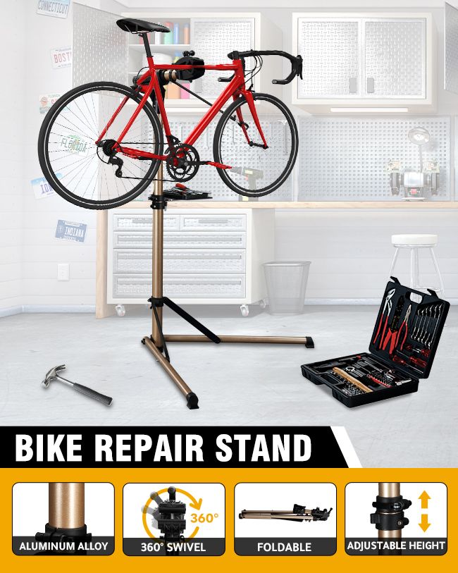 Bike Repair Stand Foldable Bicycle Rack Workstand Maintenance Aluminium