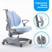 Blue Ergonomic Children Kids Study Desk and Chair Set Height Adjustable Storage Shelf Drawer