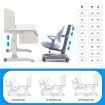 Blue Ergonomic Children Kids Study Desk and Chair Set Height Adjustable Storage Shelf Drawer