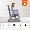 Ergonomic Children Kids Study Desk and Chair Set Grey Height Adjustable Storage Shelf Drawer