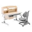 Ergonomic Children Kids Study Desk and Chair Set Grey Height Adjustable Storage Shelf Drawer