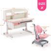 Kids Study Desk and Chair Set Pink Ergonomic Children Height Adjustable Storage Shelf Drawer