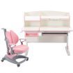 Kids Study Desk and Chair Set Pink Ergonomic Children Height Adjustable Storage Shelf Drawer