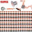 Floor and tile spacers/levelers kit, leveling and spacing system with wedges, spacers and wrench, 151-piece set