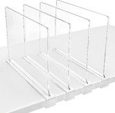 4 Pack Shelf Dividers Closet Shelves for Wood Shelves Cabinets Bedroom Organization and Storage, Clear Acrylic