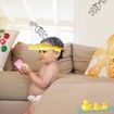 Hair Washing Hat Shower Bath Silicone Cap Soft Adjustable Visor Head Protector Shampoo Cap for Toddler, Baby, Kids, Children (Yellow)
