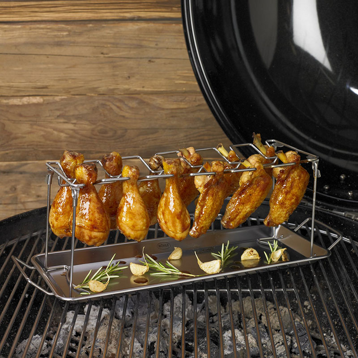 Stainless Steel Chicken Leg Grill Rack with Pan