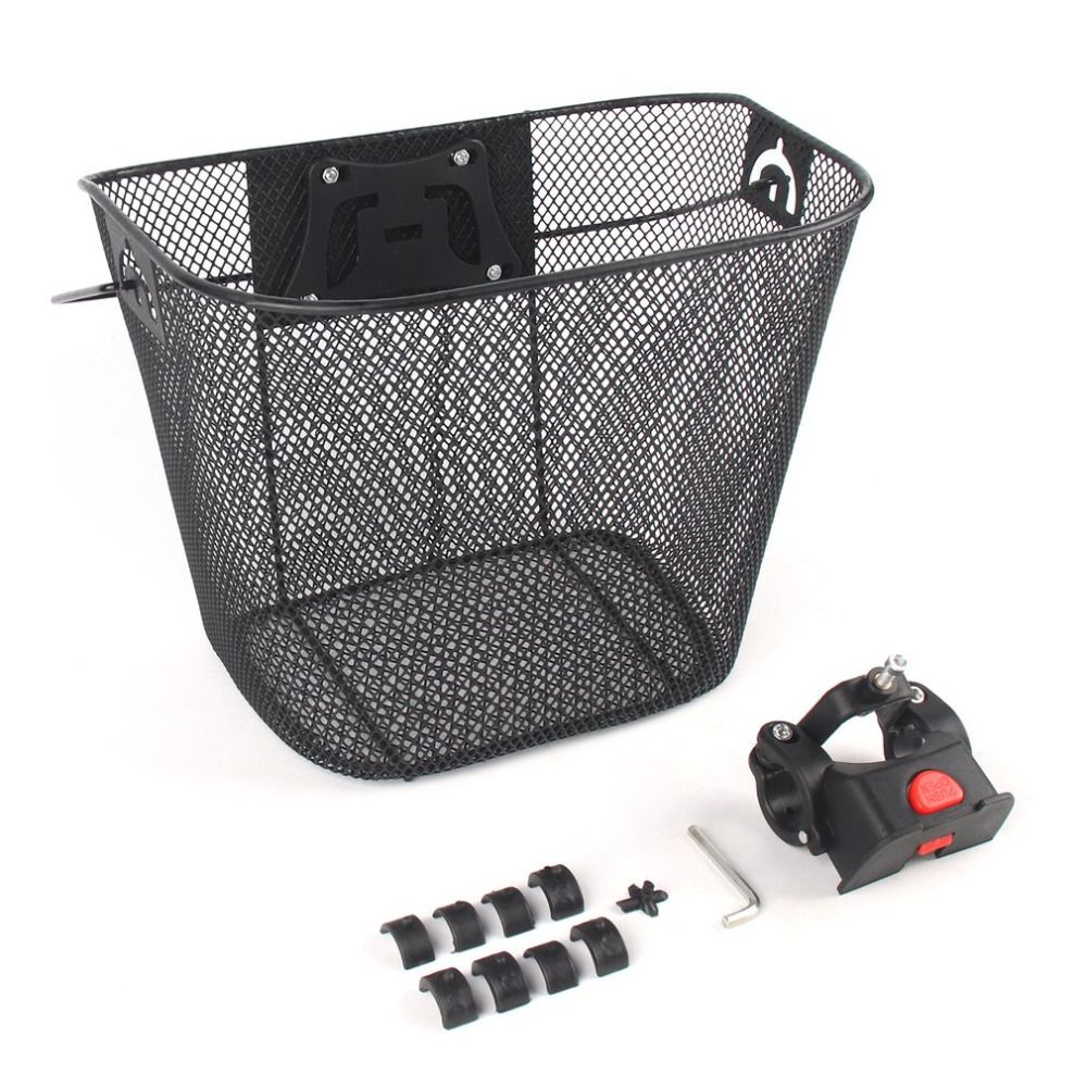 Bicycle basket Iron net basket detachable portable basket