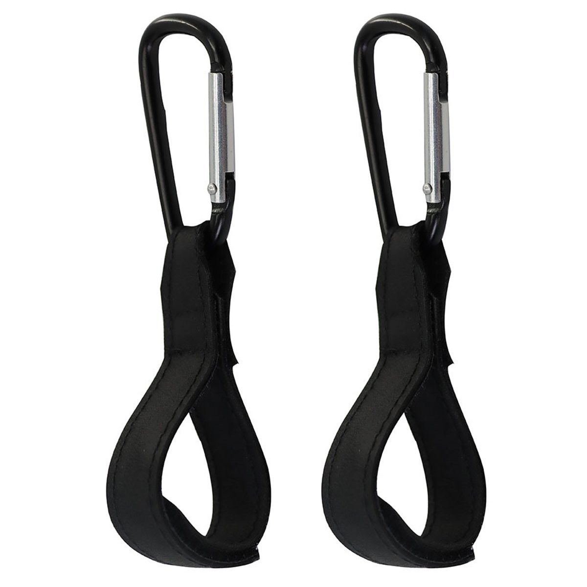 2 Pcs Rotatable Baby Stroller Hook Bag Multi-function Stroller Clip Suitable for Walker Wheelchair Storage Bag (Black)