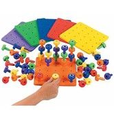 New Hot 30PCS Peg Board Set Montessori Therapy Fine Motor Toy for Toddlers Pegboard Toy For Children