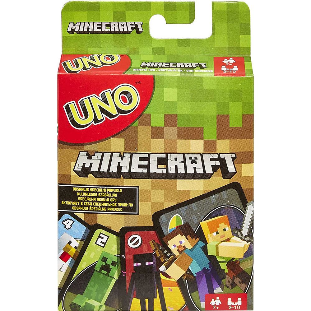 Game Minecraft UNO Card Multicolor Fun Family Entertainment Strategy Play Night Party Edition Interactive