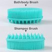 Silicone Body Brush,2 in 1 Bath and Shampoo Brush (Green)