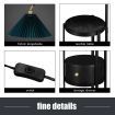 Black LED Floor Lamp Arc Corner Standing Reading Light Height Adjustable Storage Shelves Drawer