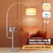 Adjustable LED Floor Lamp Arc Standing Reading Light Storage Shelf Living Room Bedroom White