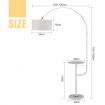 Adjustable LED Floor Lamp Arc Standing Reading Light Storage Shelf Living Room Bedroom White