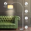 White Arc LED Floor Lamp Corner Standing Reading Light Adjustable Living Room Bedroom
