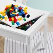 Kids Lego Activity Table Chair Set with Board Storage Building Block Toy Play Study Desk